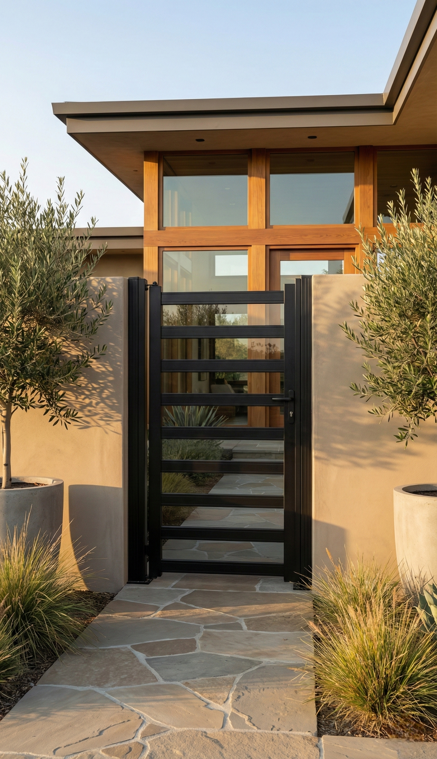 Modern Aluminium Glass Pedestrian Entry Gate - Image 3