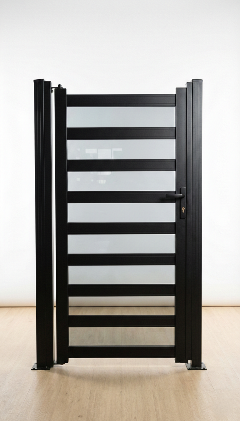 Modern Aluminium Glass Pedestrian Entry Gate